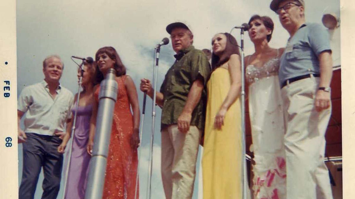 Phil Crosby Sr performing with Bob Hope and the USO during the Vietnam War in 1968