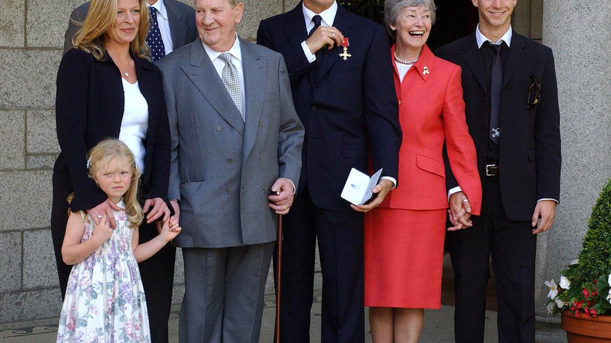 Pierce Brosnan with his son Christopher and family. 