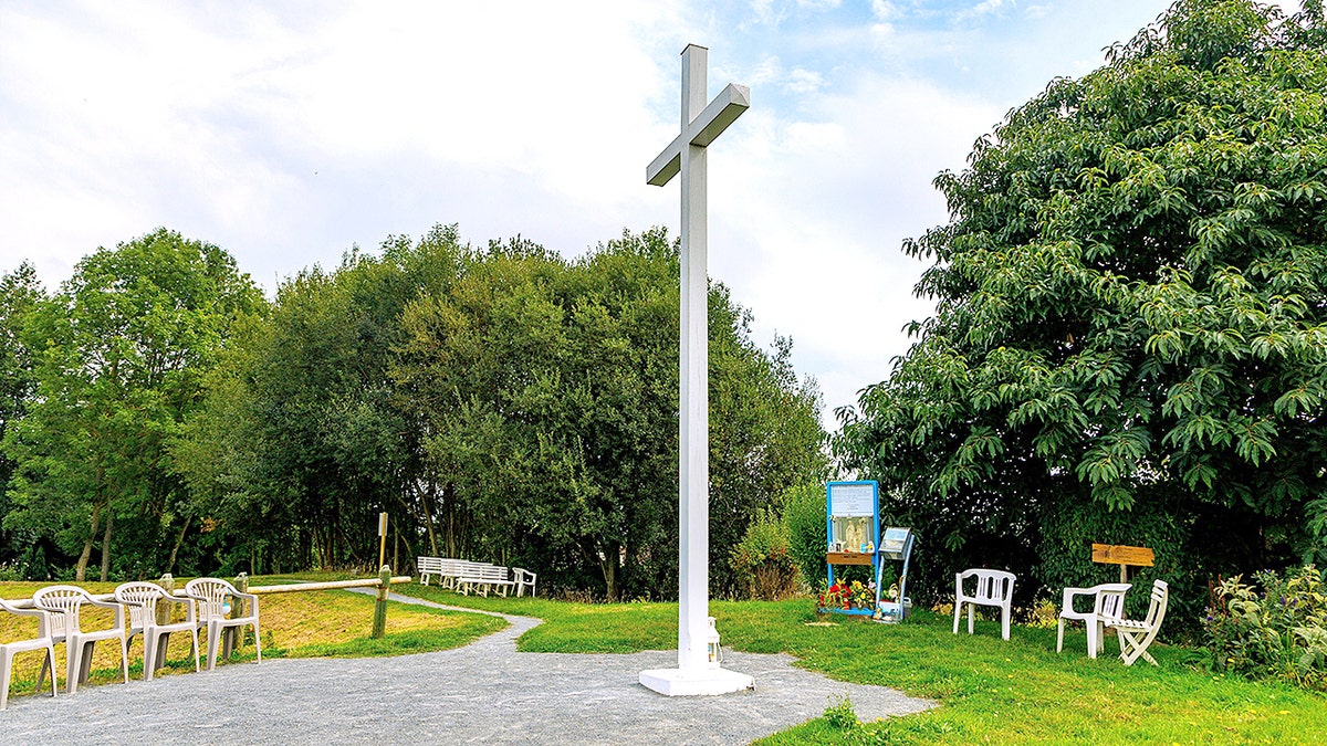 Pilgrim cross in Normandy, France