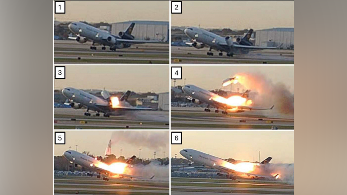 Photos released by the NTSB show the sequence of events that led to a UPS plane crash earlier this month.