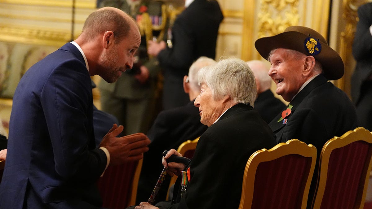 Prince William meeting with veterans on Armistice Day at Windsor Castle