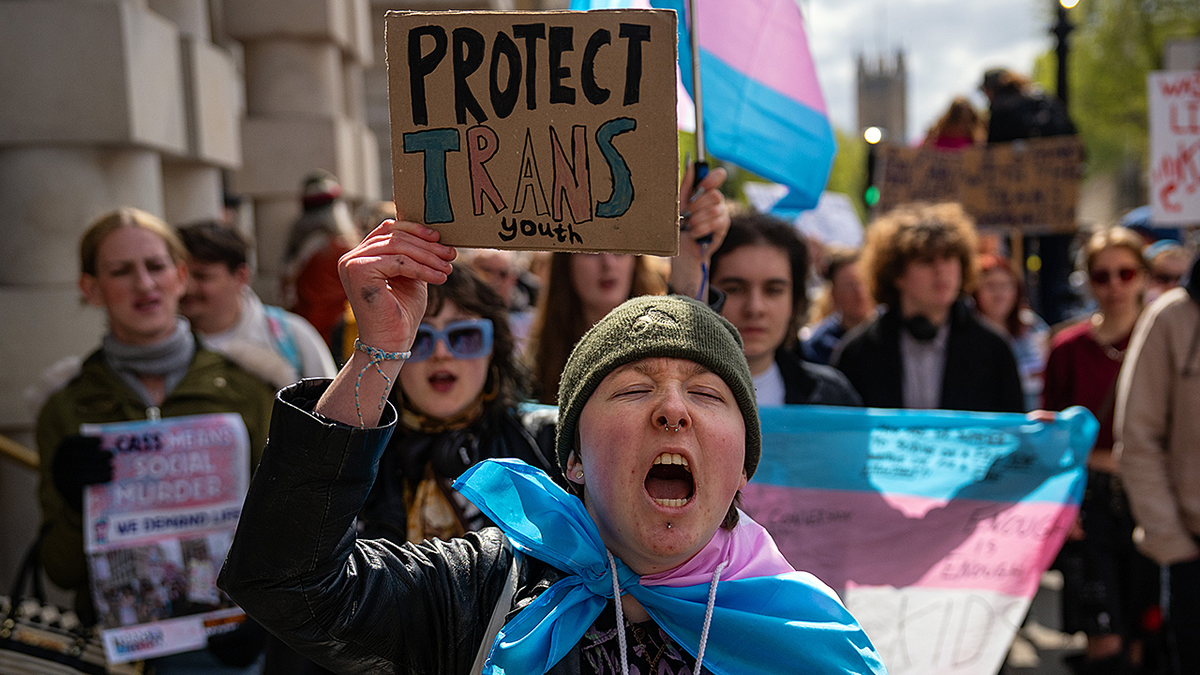 Trans youth protesting