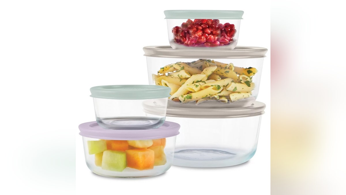 Holiday leftovers are easier to handle with this Pyrex glass storage set.