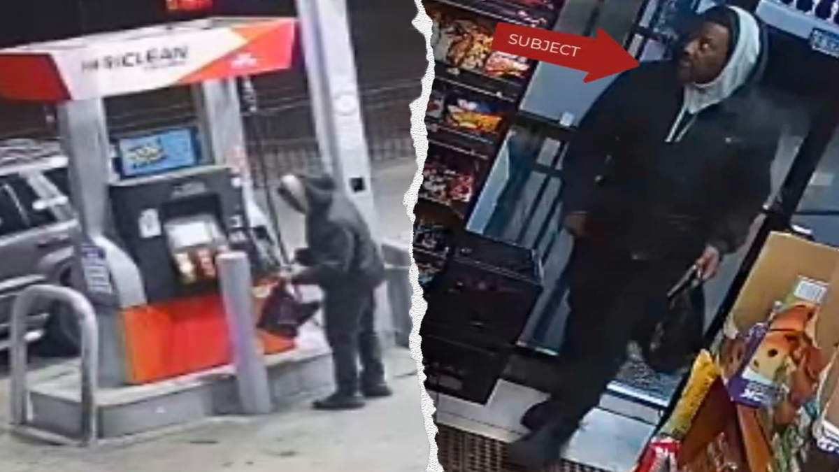 Train footage showed the suspect allegedly purchasing the items used in the attack from a nearby gas station.