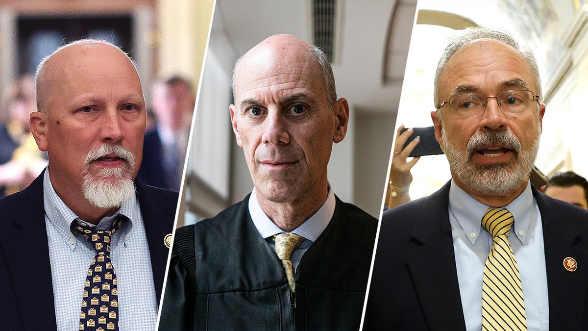 A split image of Chip Roy, US District Judge James Boasberg, and Andy Harris