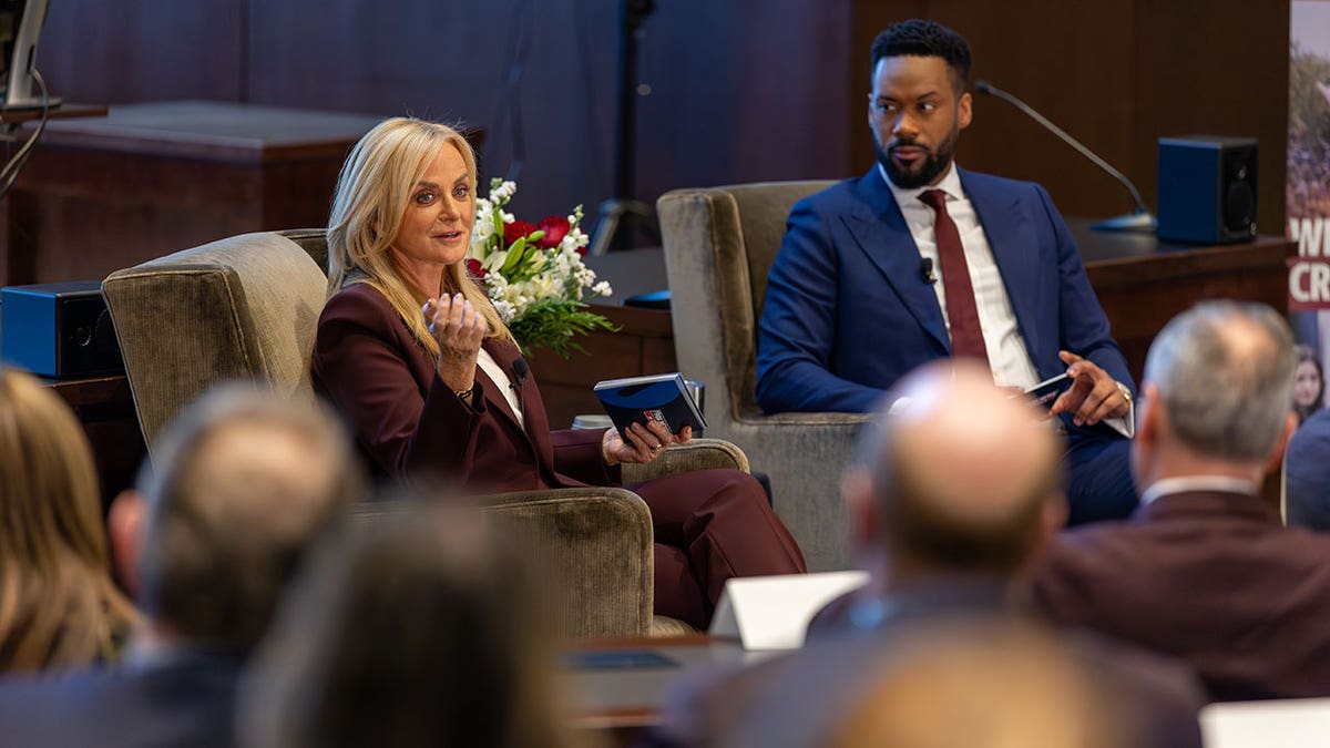 FOX News Media CEO Suzanne Scott and FOX & Friends Co-Host Lawrence Jones at the University of South Carolina’s Baldwin Business and Financial Journalism Lecture Series