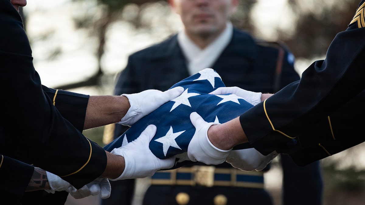 Folded American flag from Sgt Michael Verardo's Arlington burial