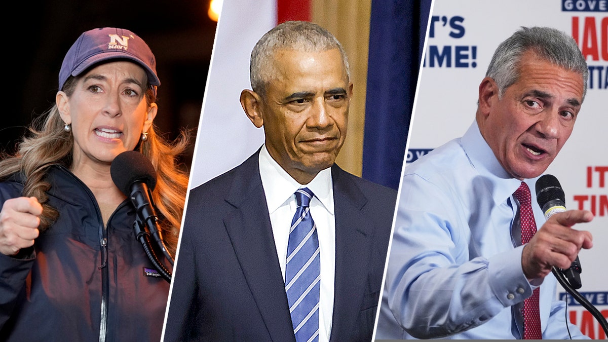 Mikie Sherrill, Barack Obama y Jack Ciattarelli