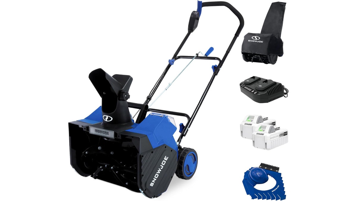 This snowblower can toss snow up to 20 feet away.