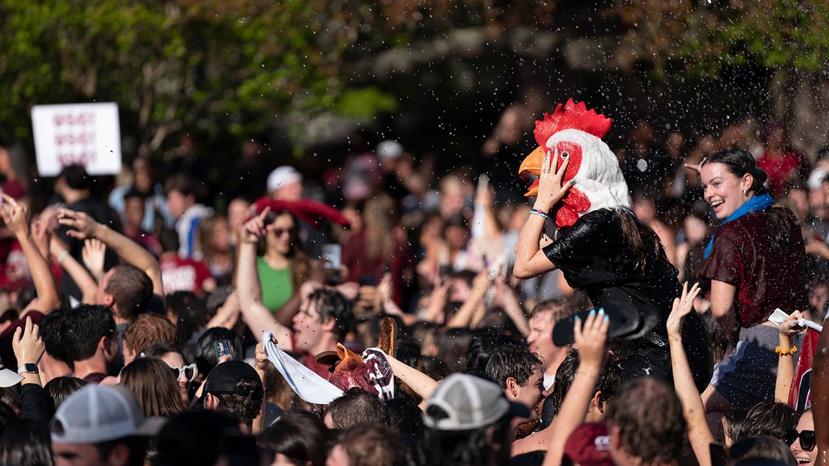 South Carolina Fans Watch the NCAA Women's Basketball Championship.