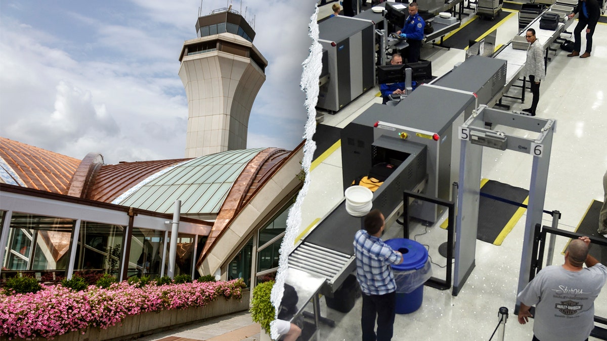 St. Louis Lambert International Airport terminal and security line