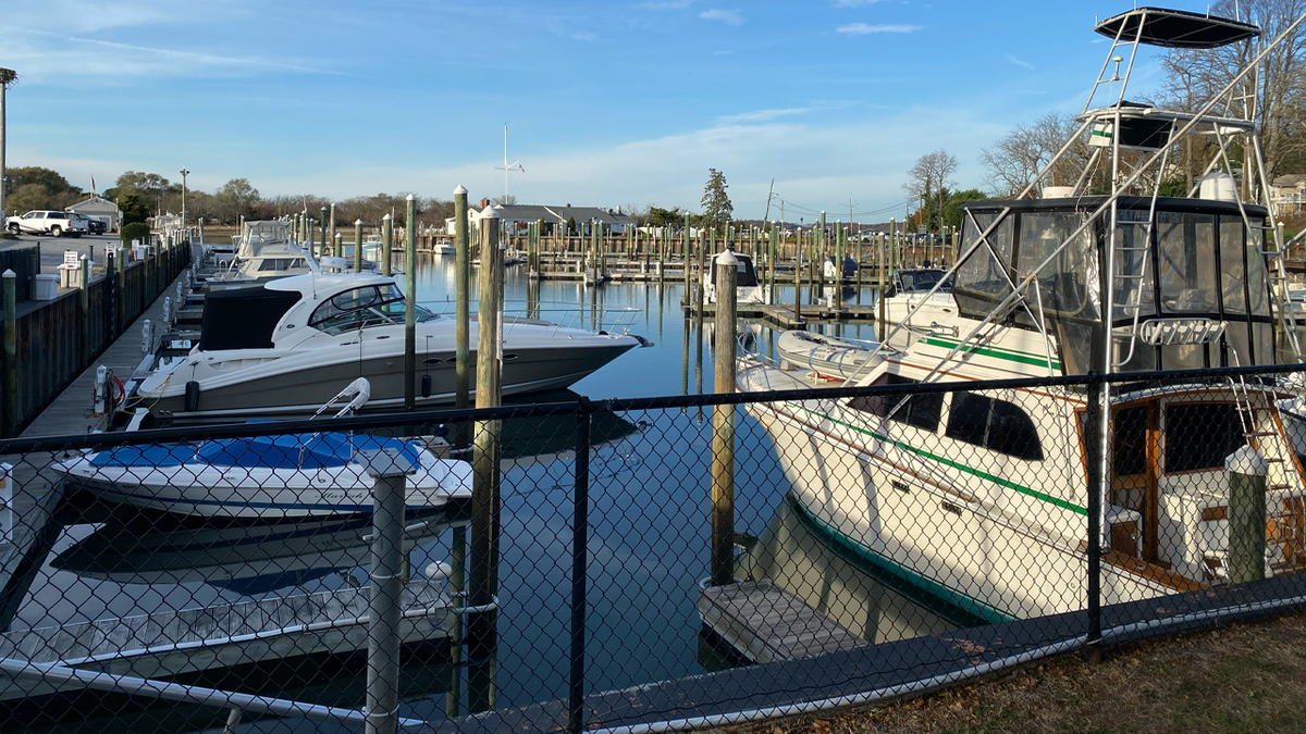 Boats and yachts docked at the Stony Brook Yacht Club