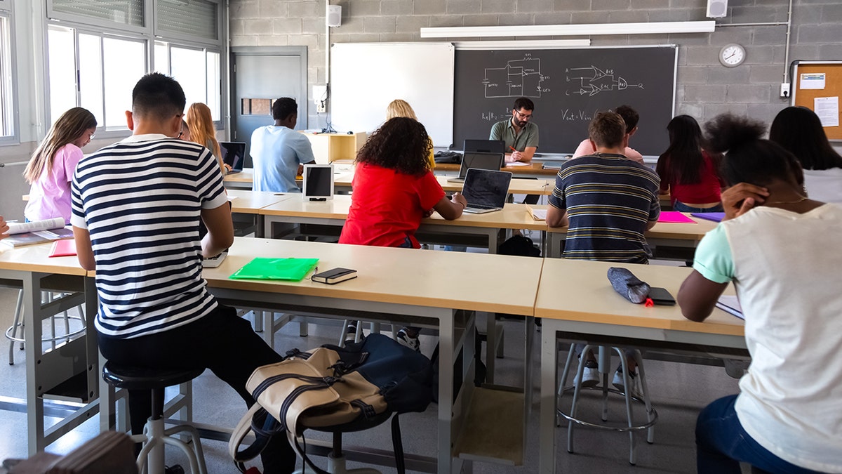 Stock photo of students in class