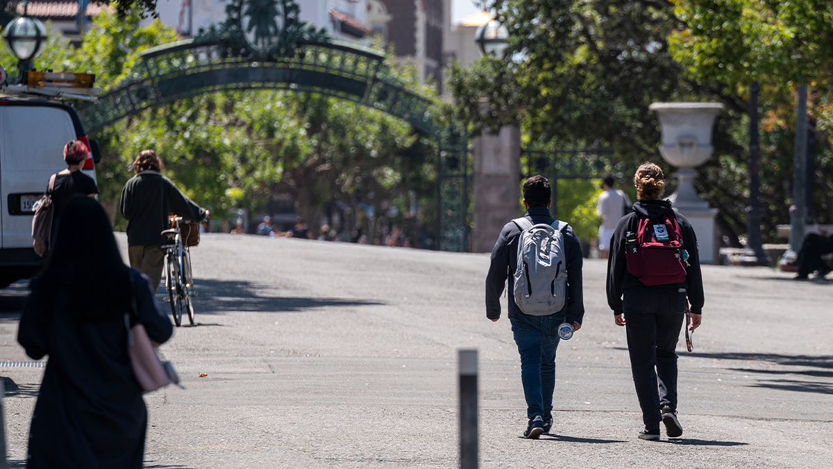 Students walking on campus