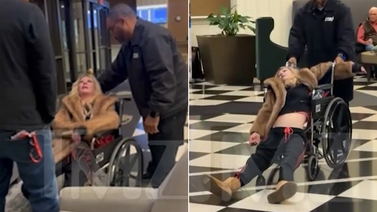 Tara Reid falling out of a wheelchair