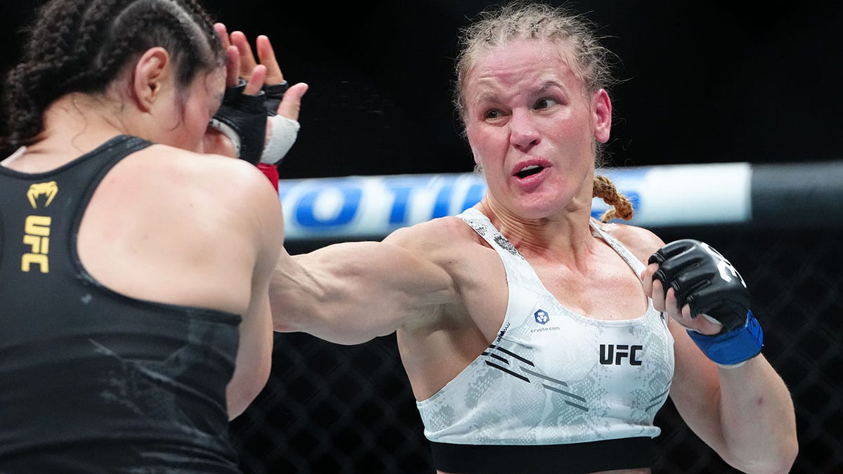Valentina Shevchenko in a fight