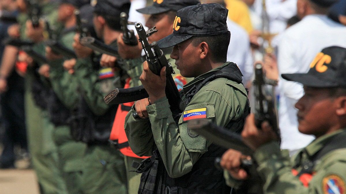 Bolivarian National Guard holds weapons