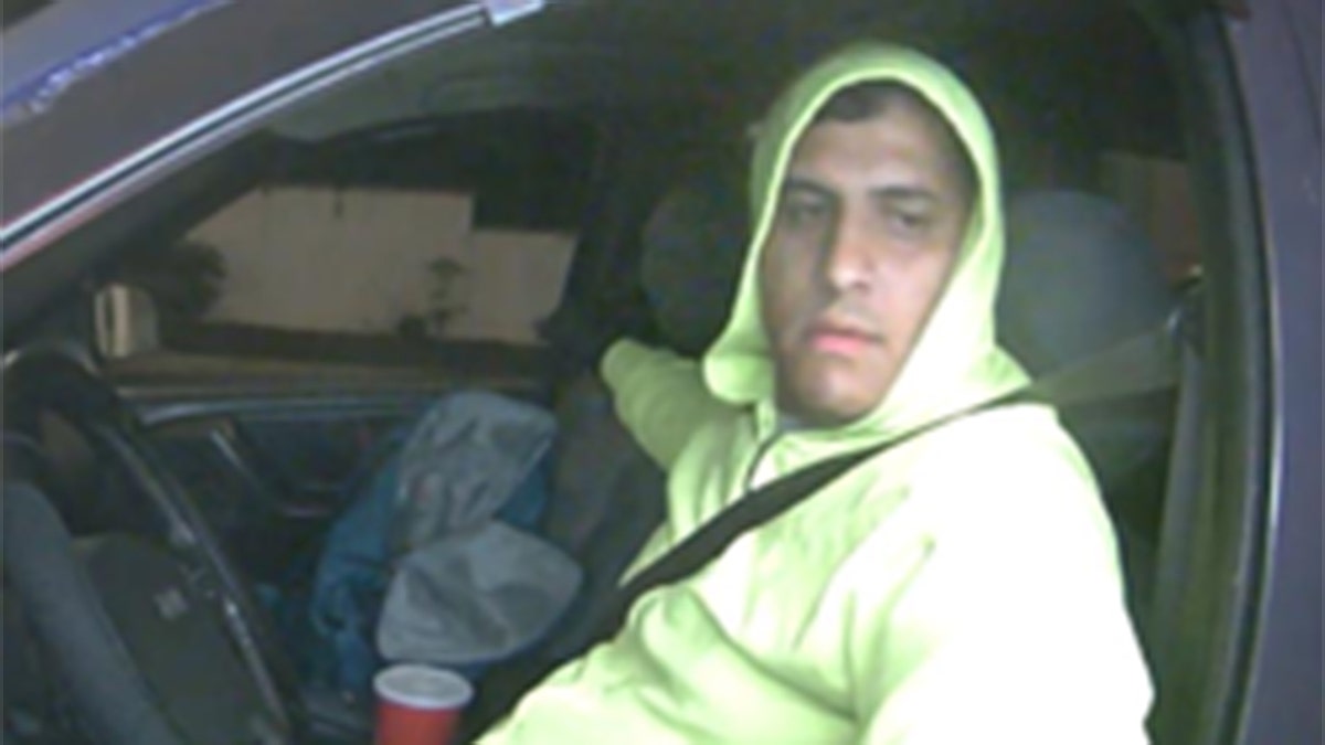 A suspect in an ATM robbery