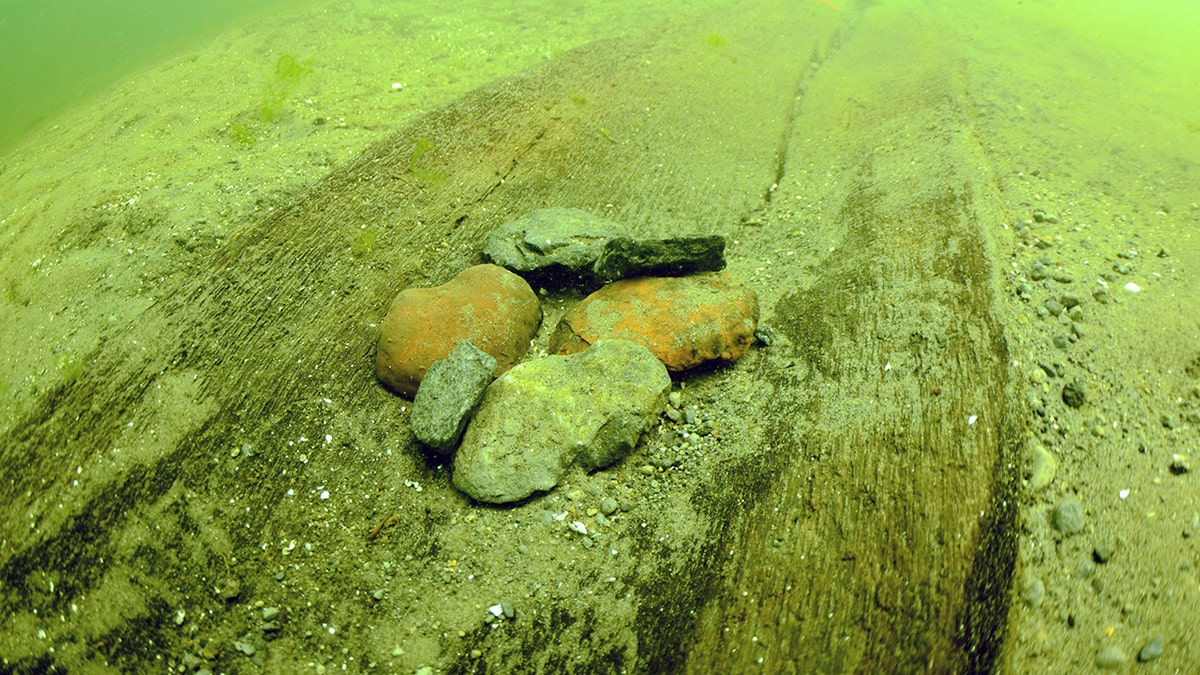 Close-up of ancient canoe