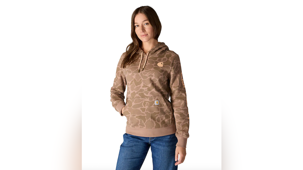 This warm hoodie is perfect for layering.