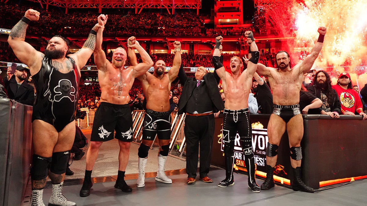 The heel team celebrate a win