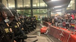 Police guarding entrance to Turning Point event at Berkeley