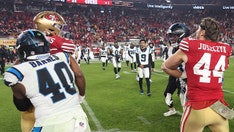 49ers wide receiver punches Panthers player after game following groin shot