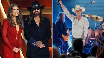 Elizabeth Hurley, Billy Ray Cyrus steal CMAs grooving to Chris Stapleton as Kenny Chesney rocks the stage