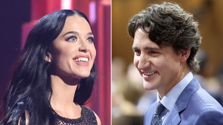 Katy Perry performs in Montreal with Justin Trudeau smiling from the audience