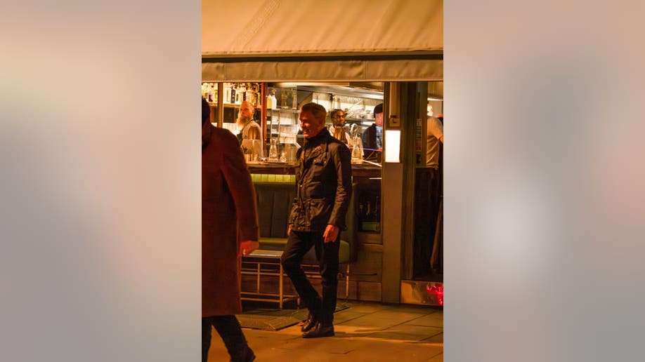 Christopher Brosnan sits at the bar inside Dorian restaurant in London during a family dinner.