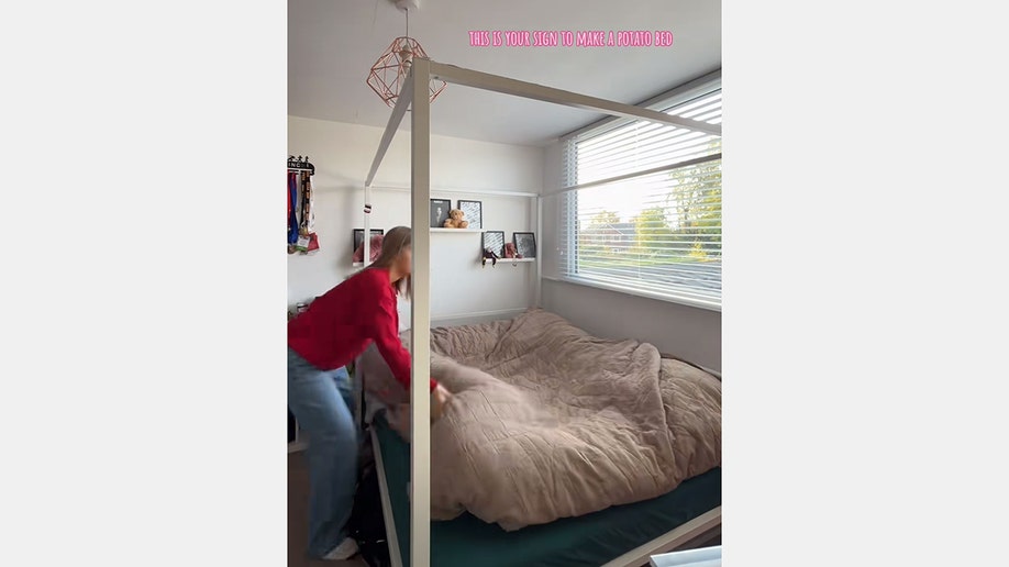 potato furniture  topped with blanket