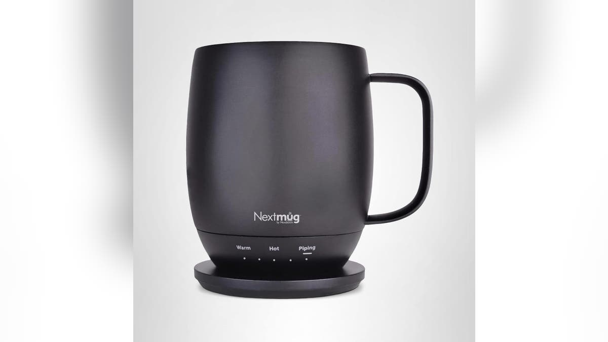 Keep beverages hot for hours with this self-heating coffee mug.