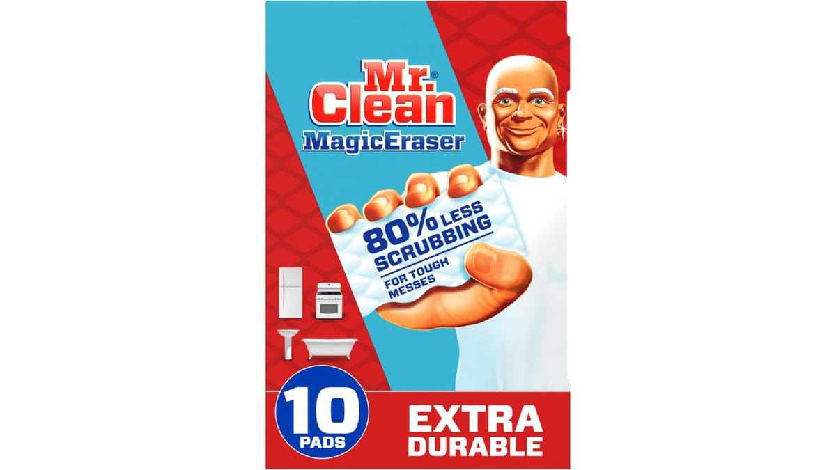 Clean up difficult messes with this sponge. 