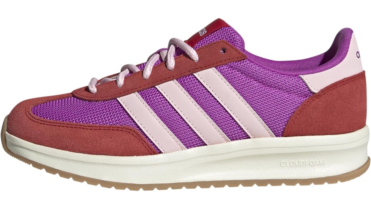 These sneakers have a retro vibe.