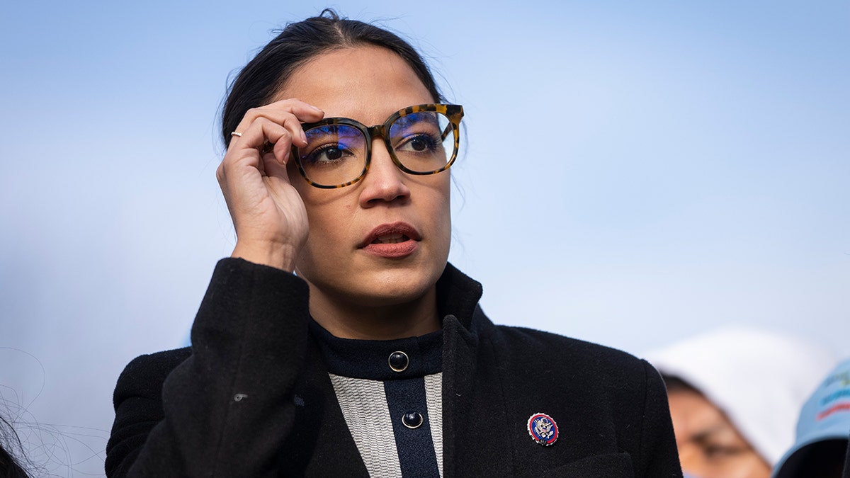 Rep. Alexandria Ocasio-Cortez, D-NY, at a press conference