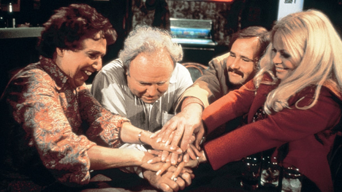 The cast of "All in the Family" in a still from the show.