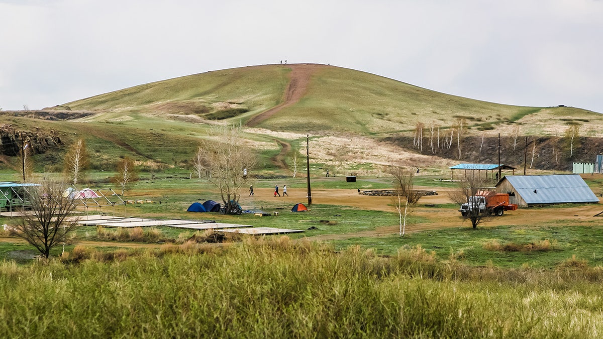 Settlement in Ural Mountains in Russia.