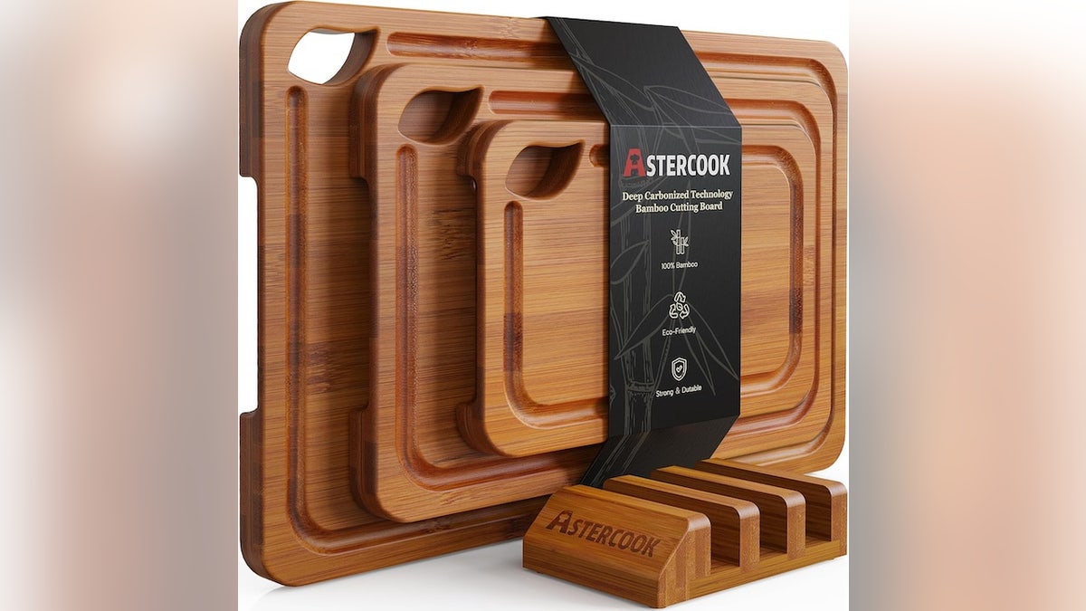 This set comes with a wood stand perfect for keeping your boards on display.