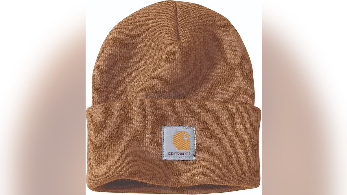 This classic Carhartt beanie is warm and soft.