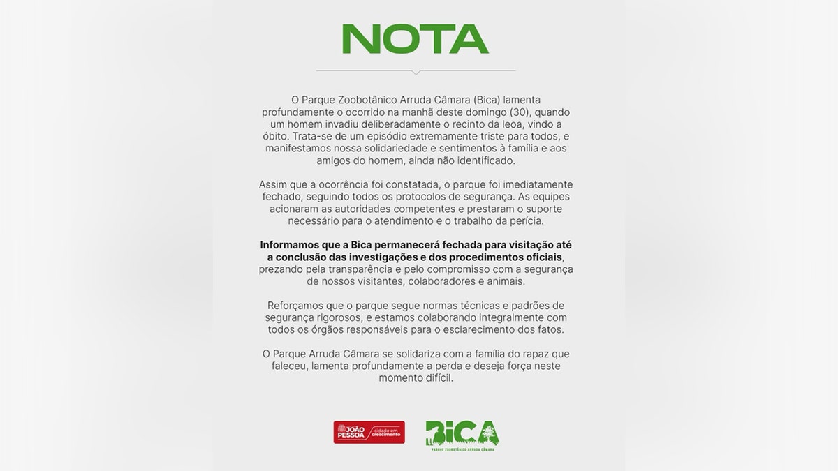 Una dichiarazione dello zoo BICA in Brasile sul visitatore sbranato da una leonessa