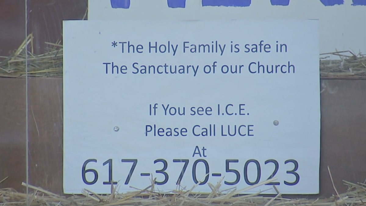 Sign with St. Susanna Nativity scene