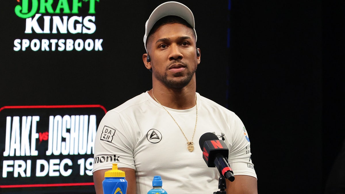 Anthony Joshua at a press conference