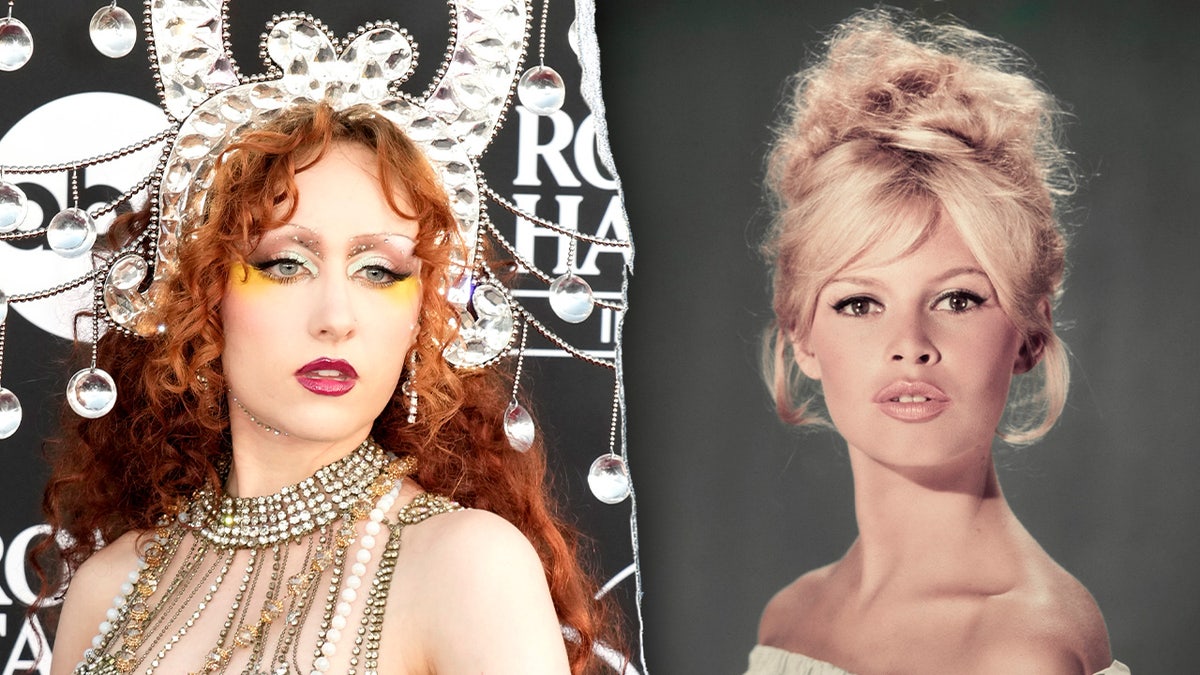 Pop star Chappell Roan and late actress Brigitte Bardot in a split image