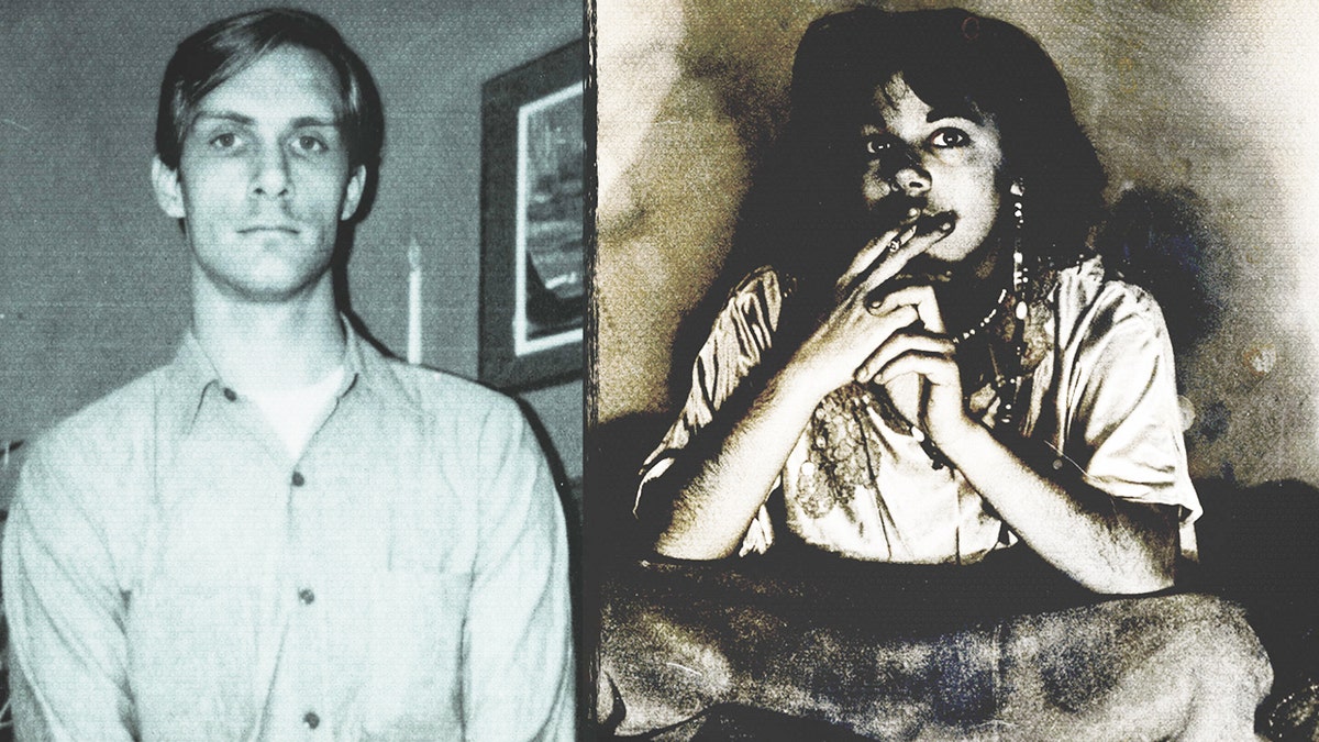 A split side-by-side photo of Doug Gretzler and a young Laura Greenberg.