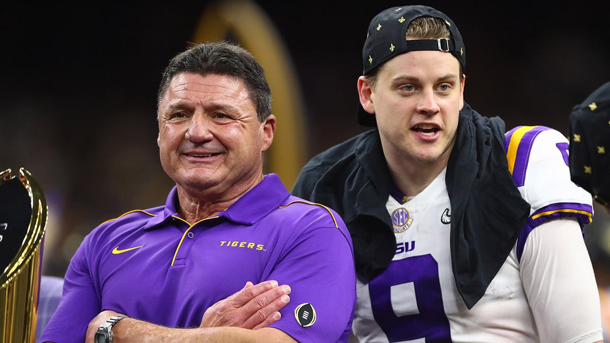 Coach O with Joe Burrow after title game
