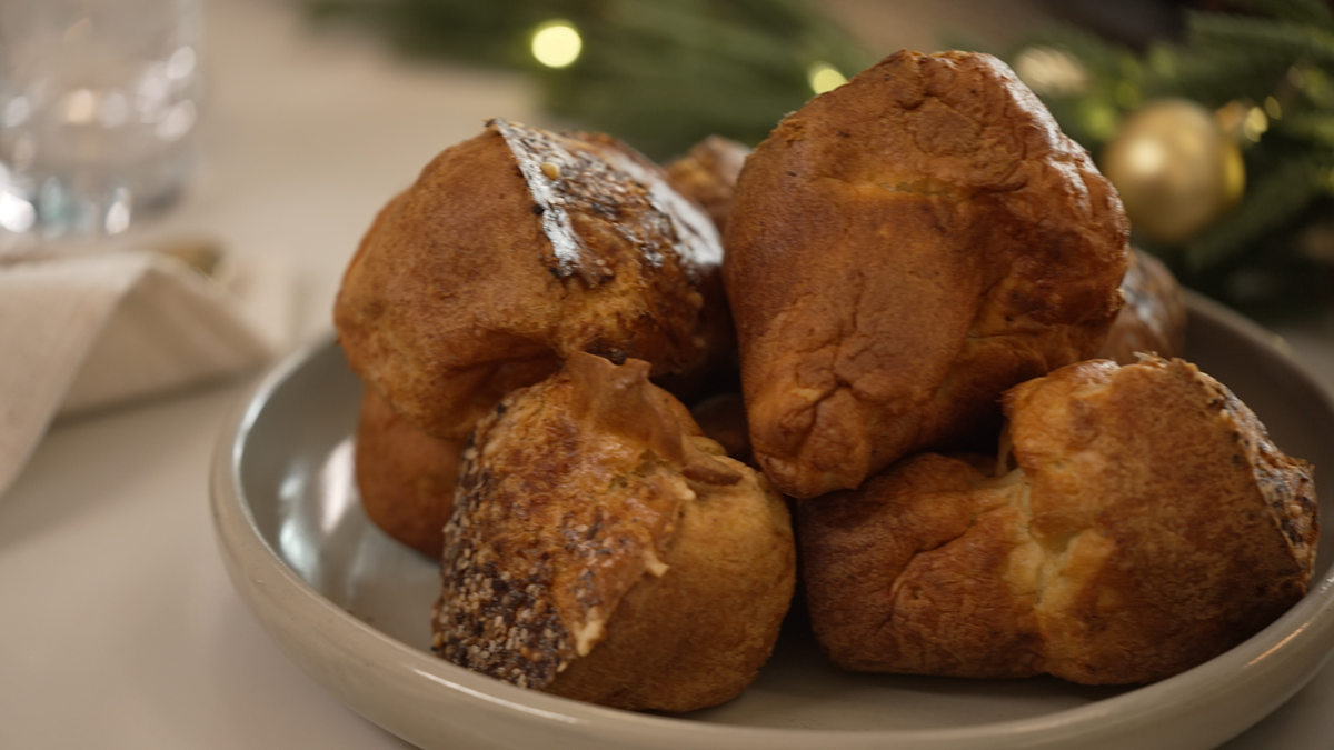 David Burke's Popovers are shown on a table.