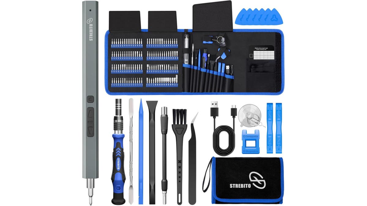 Everything stays neatly stored in this kit.