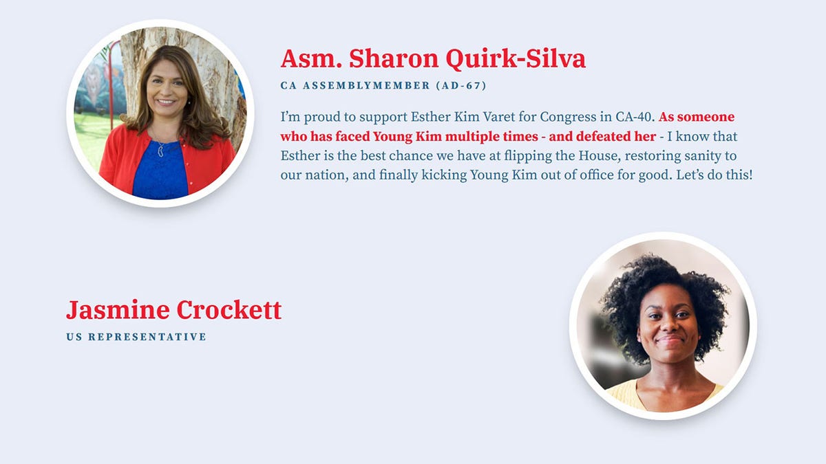 Uma foto do site da campanha de Esther Varet