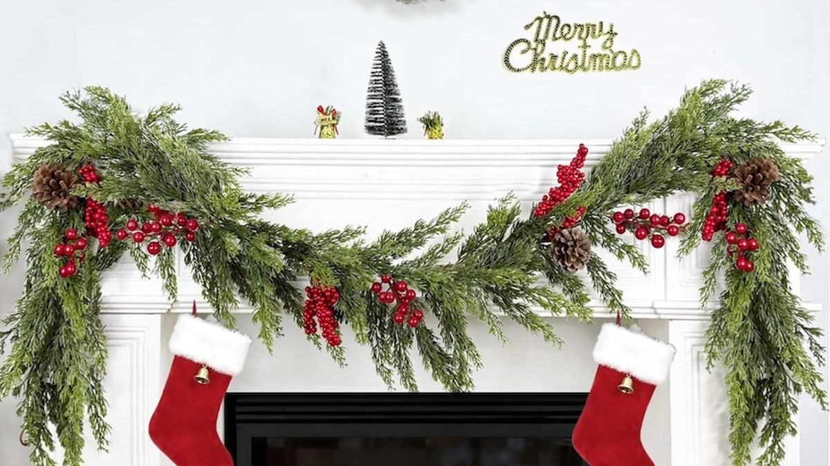 Bring nature inside with faux garland and wreaths.