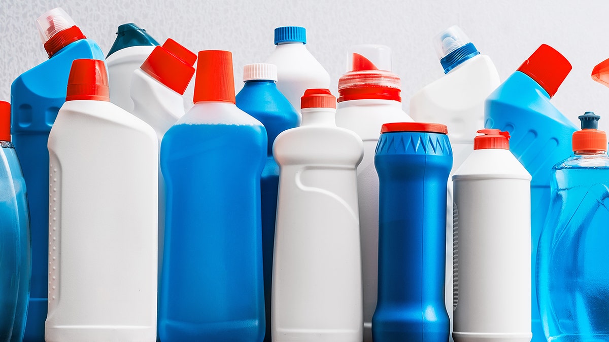 View of chemical bottles